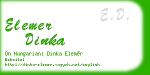elemer dinka business card